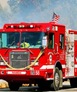 American Fire Truck paint by numbers