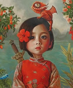 Asian Little Girl paint by numbers