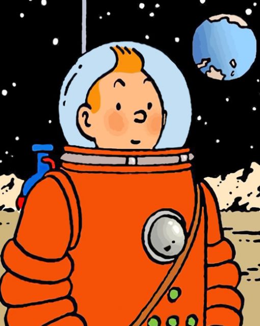 Astronaut Tintin Paint by numbers