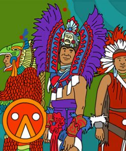 Aztec People paint by numbers