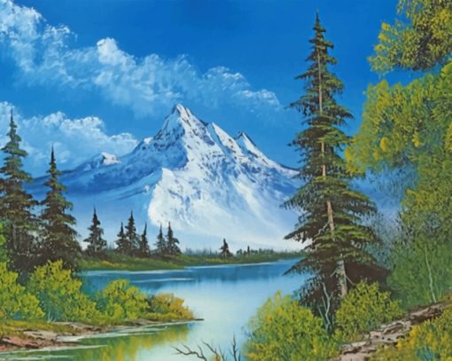 Mountain By Bob Ross Paint by numbers