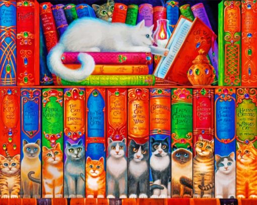 Nerdy Cat Charles Wysocki paint by numbers