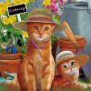 Cats Wearig Sunhats Paint by numbers