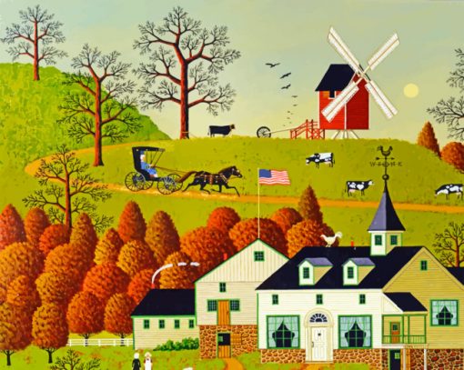 Charles Wysocki Windmill Paint by numbers