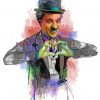 Charlie Chaplin Splatter Paint by numbers