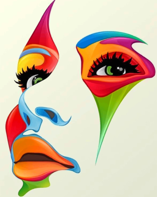 Colorful Face - Paint By Number - NumPaint - Paint by numbers