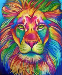 Colorful Lion Animal paint by numbers