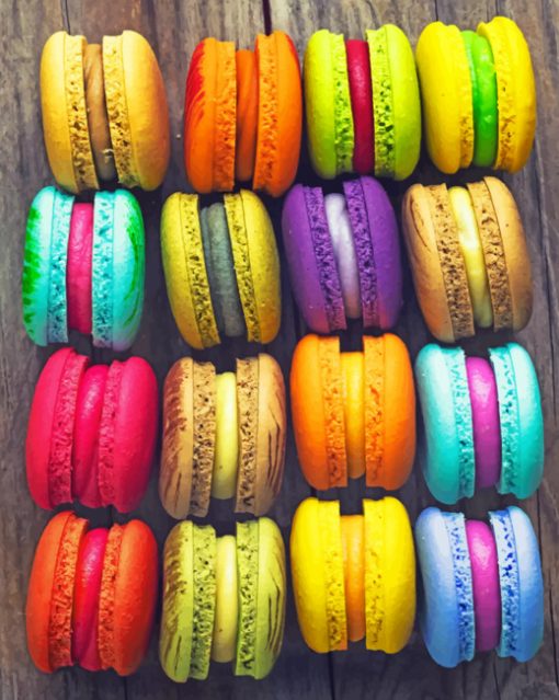 Colorful Macaroons piant by numbers