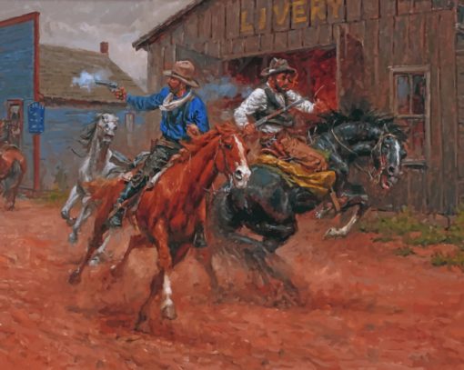 Cowboys Western Art paint by numbers