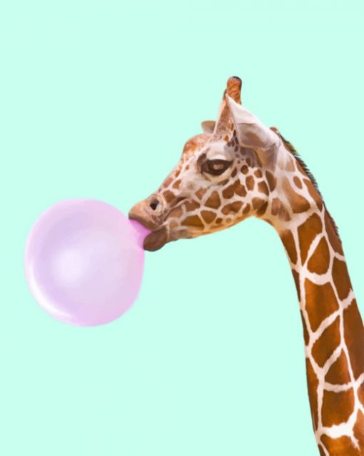 Giraffe Blowing Bubble Paint by numbers