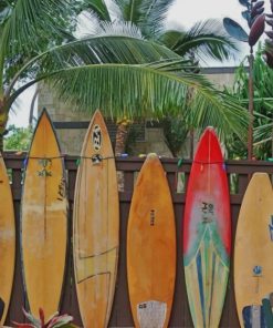 Hawaii Surfboard Paint by numbers