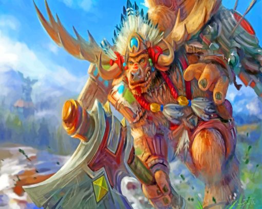 High Mountain Tauren World Of Warcraft Paint by numbers