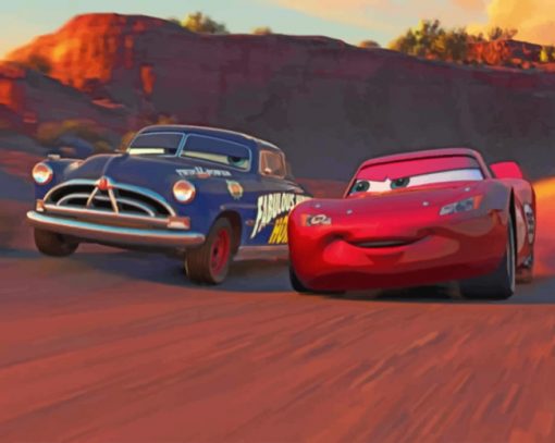 Lightning Mcqueen Racing Cars Paint by numbers