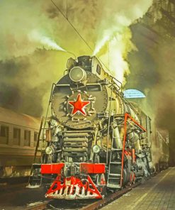 Old Soviet Steam Train paint by numberrs