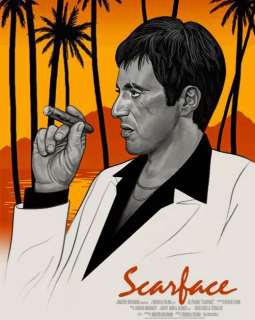 Scarface Art Poster paint by numbers