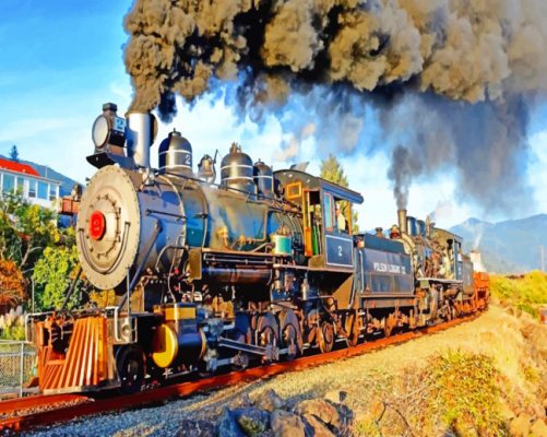 Steam Train - Paint By Number - NumPaint - Paint by numbers