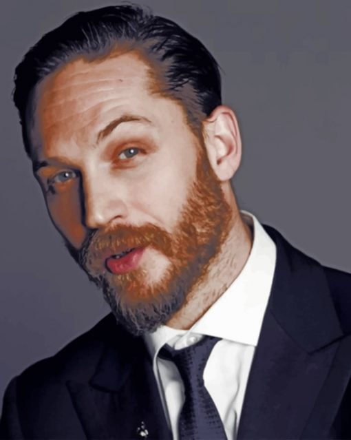 Tom Hardy Wearing A Black Suit Paint by numbers