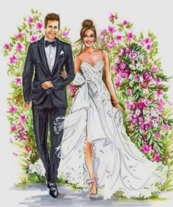 wedding illustration paint by numberrs