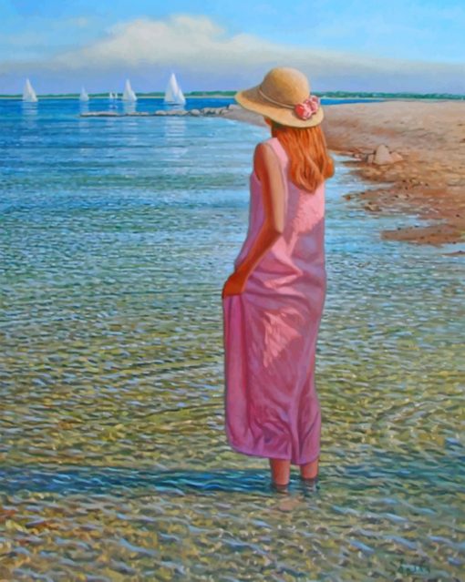Woman In The Beach paint by numbers