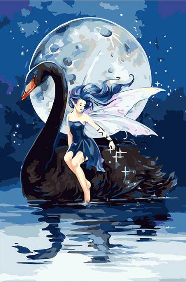 Fairy And Black Swan paint by numbers