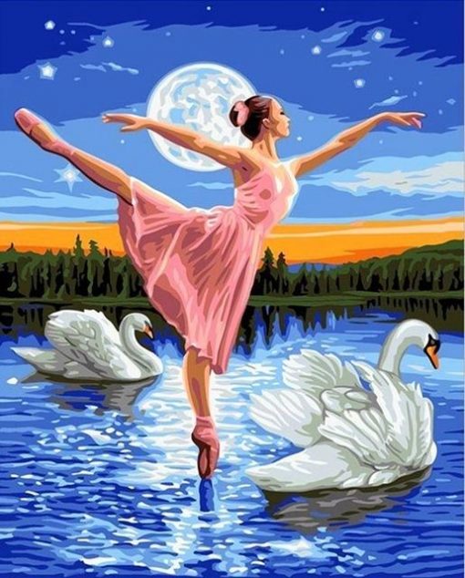 Swan Lake Dancing Girl paint by numbers
