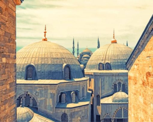 Blue Mosque In Istanbul Paint by numbers