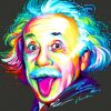 Colorful Albert Einstein paint by numbers