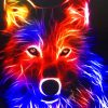Colorful Wolf paint by numbers