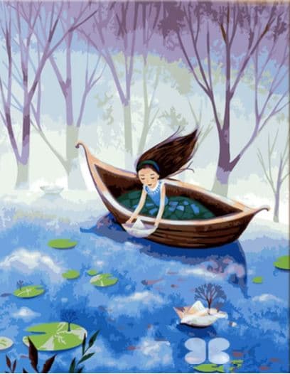 Girl In Little Boat paint by numbers