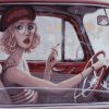 Smoking Girl At Car Paint by numbers