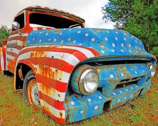 Vintage Old Truck paint by numbers