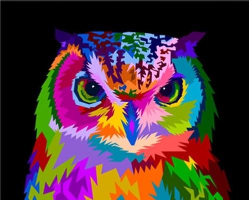 Owl Colorful Pop Art paint by numbers