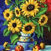 Sunflower On Vase paint by numbers