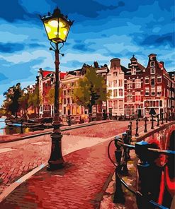 Sunset in Amsterdam paint by nuumbers