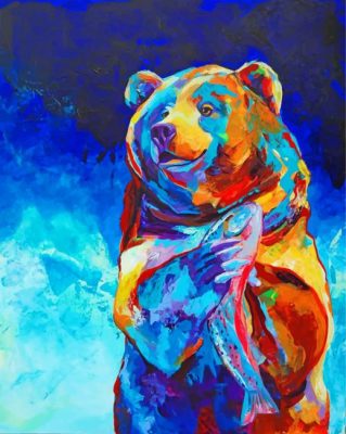 Abstract Colorful Bear Paint by numbers