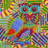 Abstract Colorful Owl Ppaint by numbers