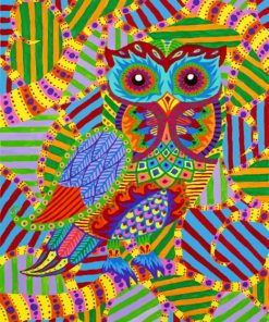 Abstract Colorful Owl Ppaint by numbers