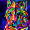 Abstract Colorful Wolf paint by numbers