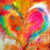 Abstract Heart paint by numbers