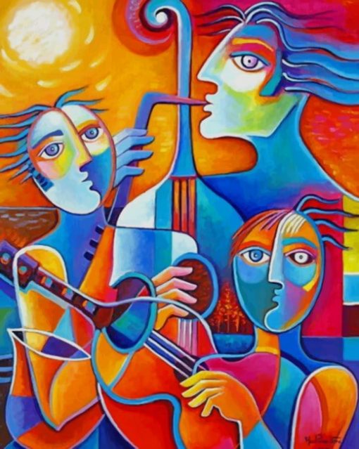 Abstract Musicians paint by numbers