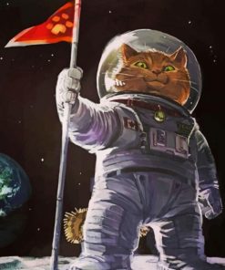 Aesthetic Astronaut Cat paint by numbers