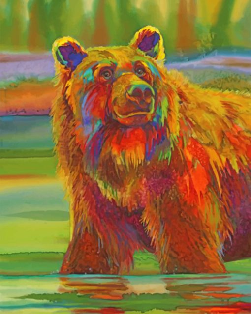 Aesthetic Colorful Bear Paint by numbers