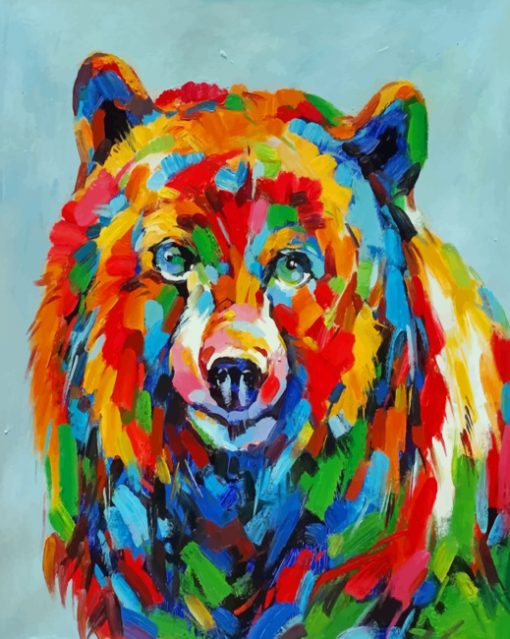 Aesthetic Colorful Grizzly paint by numbers