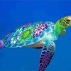 Artistic Sea Turtle paint by numbers