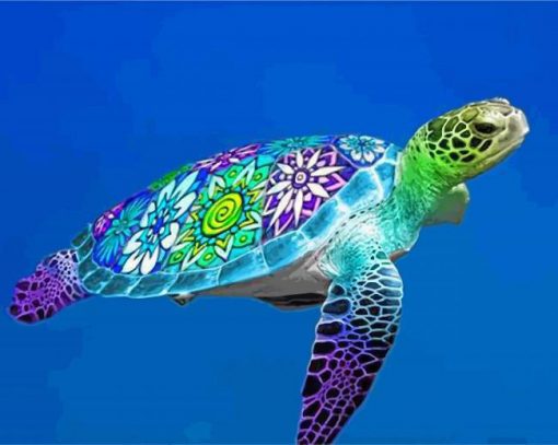 Artistic Sea Turtle paint by numbers