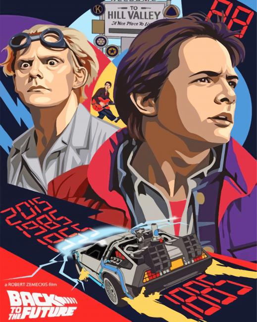 Dr Emmett Brown And Marty McFly paint by numbers
