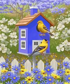 Yellow Birds In Their House Paint by numbers
