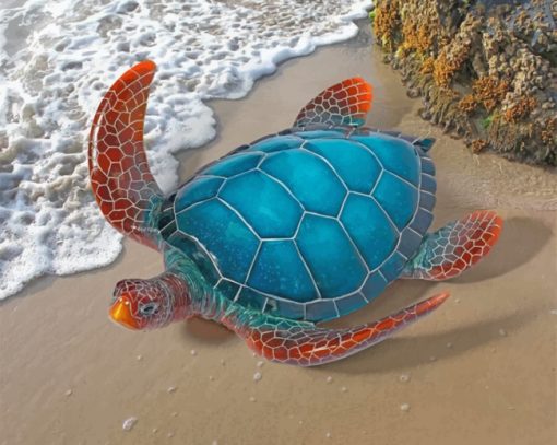 Blue Sea Turtle Paint by numbers