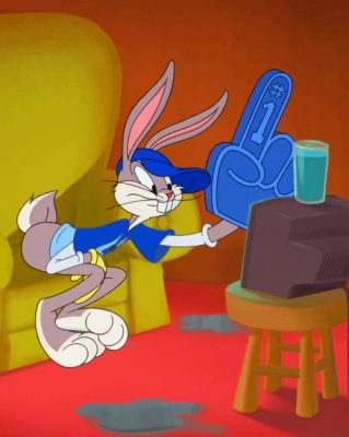 Bugs Bunny Watching TV Paint by numbers