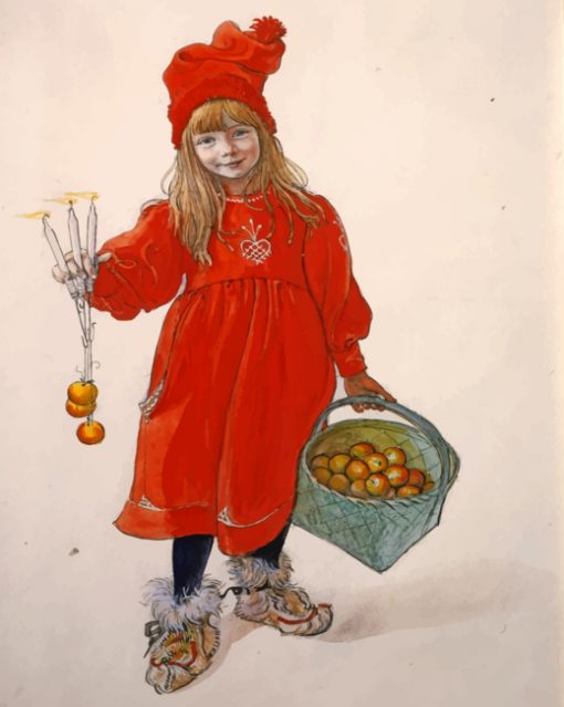 Christmas Apple Girl paint by numbers